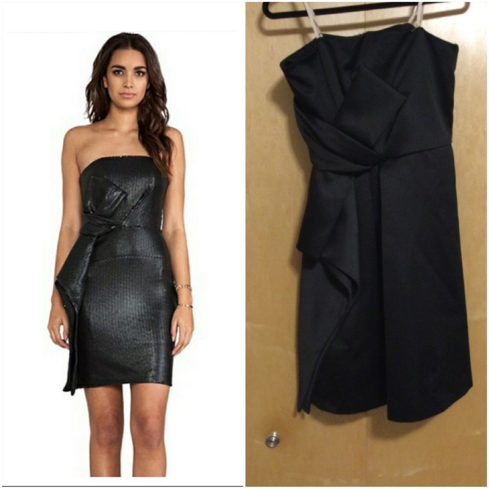 Halston Heritage strapless black dress - Picture 2 of 12